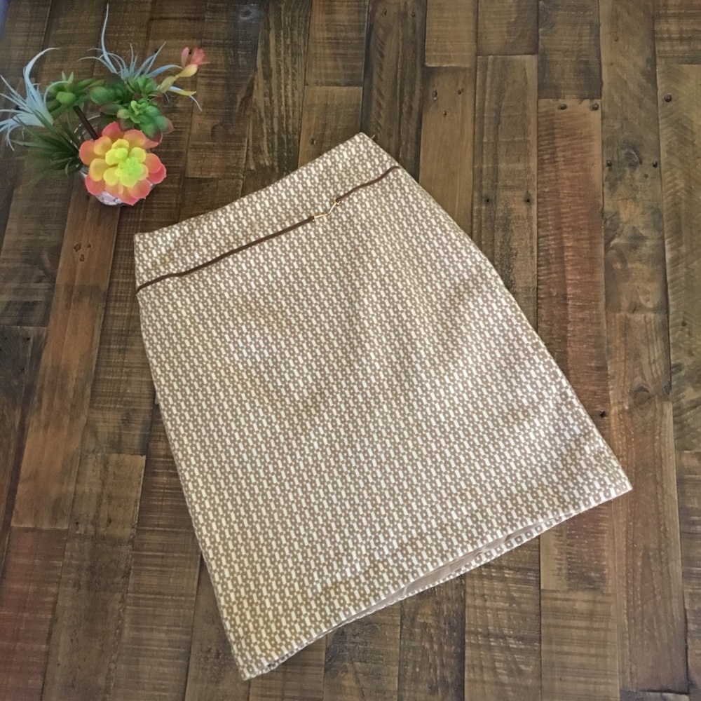 Banana Republic Checkered Tan Wool Skirt